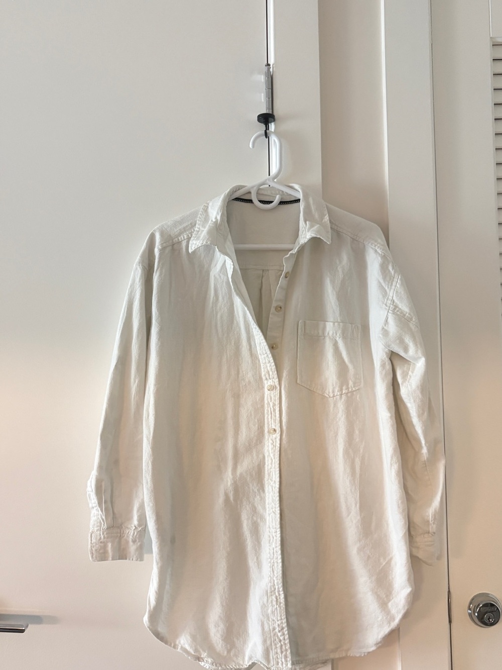Pilcro Cream Relaxed Top with Contrast Trim